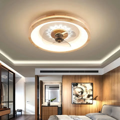 Ventilador de techo de madera con luz regulable silencioso Ø50 cm para dormitorio