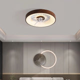Ventilador de techo redondo con luz regulable silencioso y temporizador para dormitorio