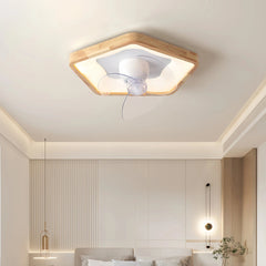 Ventilador de techo con luz de madera estilo nórdico silencioso regulable inverter para dormitorio