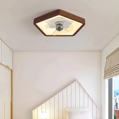 Ventilador de techo con luz de madera estilo nórdico silencioso regulable inverter para dormitorio