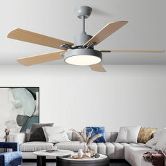 Ventilador de techo 5 aspas madera estilo nórdico con motor DC Ø 106 y 132 cm