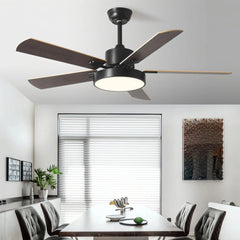 Ventilador de techo 5 aspas madera estilo nórdico con motor DC Ø 106 y 132 cm
