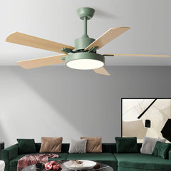 Ventilador de techo 5 aspas madera estilo nórdico con motor DC Ø 106 y 132 cm