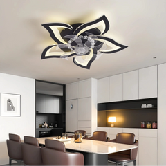 Ventilador de techo en forma de flor regulable silencioso con mando a distancia y motor inverter para dormitorio