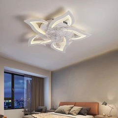 Ventilador de techo en forma de flor regulable silencioso con mando a distancia y motor inverter para dormitorio