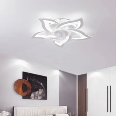 Ventilador de techo en forma de flor regulable silencioso con mando a distancia y motor inverter para dormitorio