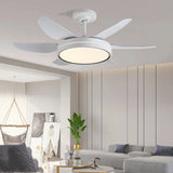 Ventilador de techo con luz moderno silencioso de 6 aspas blanco para salón Ø130 cm