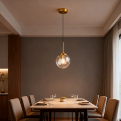 Lámpara Colgante Simple de Vidrio Bola para Comedor