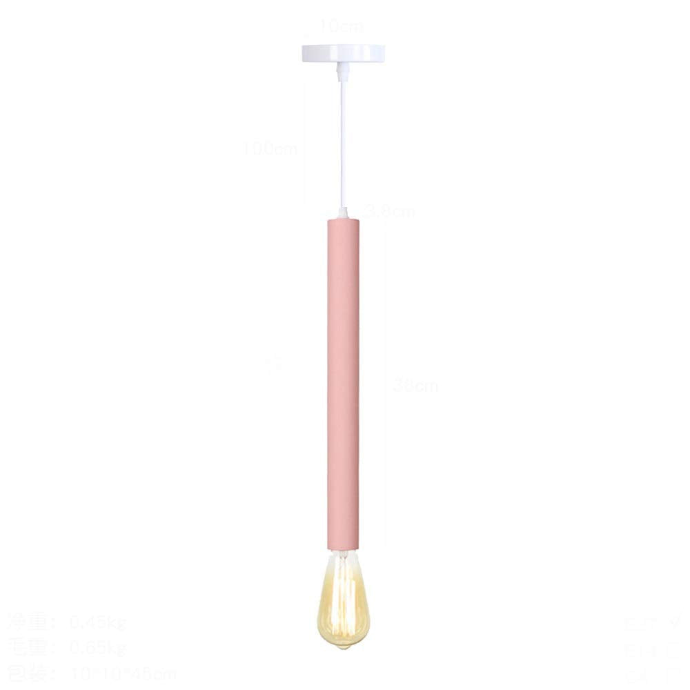 Lámpara colgante minimalista cilíndrica y esbelta de colores