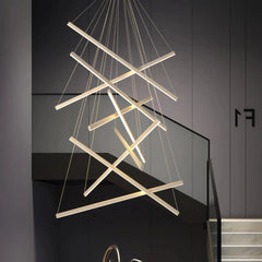 Lámpara colgante para escalera de diseño lineal LED regulable moderna
