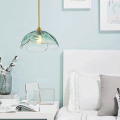 Luz colgante de dormitorio de vidrio multicolores en forma de flor
