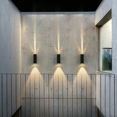 Aplique de pared exterior bidireccional negro rectangular IP65