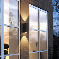 Aplique de pared exterior bidireccional negro rectangular IP65