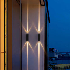 Aplique de pared exterior bidireccional negro rectangular IP65