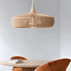 Lámpara colgante de madera estilo nórdico regulable en altura para comedor