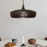 Lámpara colgante de madera estilo nórdico regulable en altura para comedor