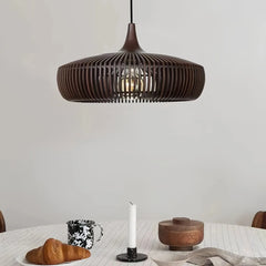 Lámpara colgante de madera estilo nórdico regulable en altura para comedor