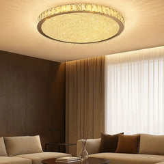 Lámpara de Techo LED de Cristal Redonda Estilo Lujoso para Salón