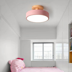 Lámpara de techo redonda moderna LED nórdica rosa Ø18 cm para pasillo