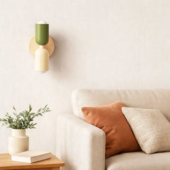 Aplique de pared nórdico LED bicolor de doble luz para salón