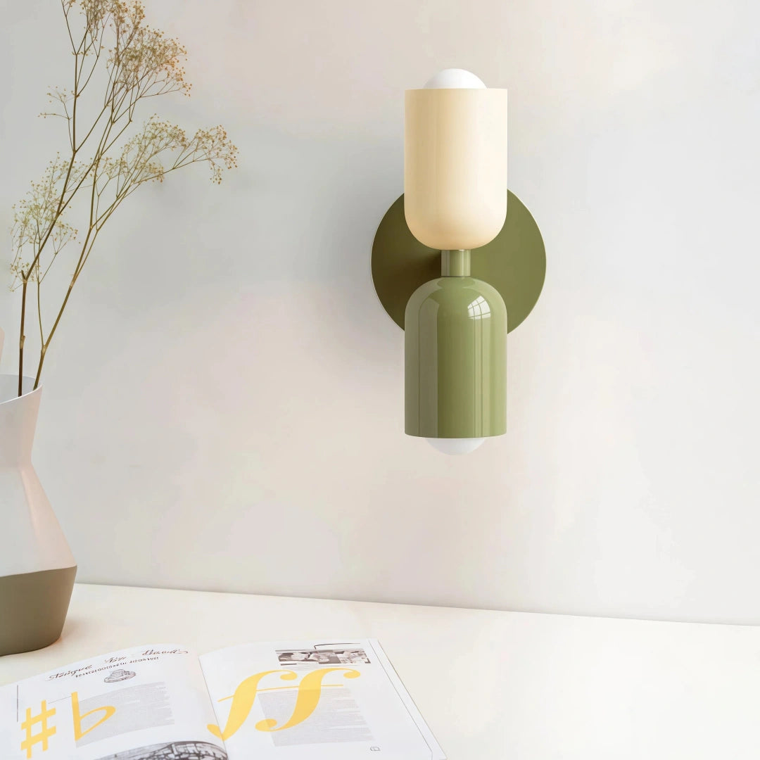 Aplique de pared nórdico LED bicolor de doble luz para salón