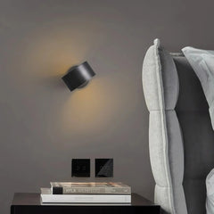 Aplique de pared latón LED moderno circular giratorio para dormitorio