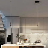 Lámpara colgante minimalista LED de diseño lineal regulable en altura para isla de cocina
