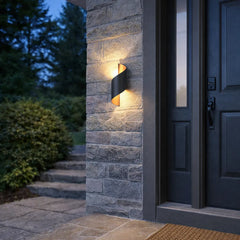 Aplique de Pared Exterior Bidireccional Espiral LED Moderno de Metal