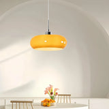 Lámpara colgante de vidrio Bauhaus LED regulable en altura para comedor