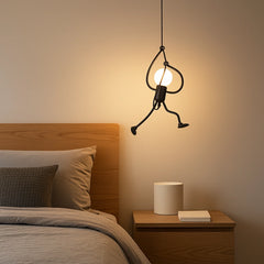 Lámpara Colgante de Hierro Creativa con Diseño de Pequeño Hombre