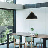 Luz colgante de comedor de sombra en forma de cono negro Luz