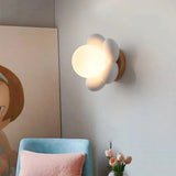 Aplique de pared floral LED moderno de resina para dormitorio