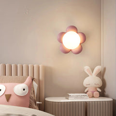 Aplique de pared floral LED moderno de resina para dormitorio