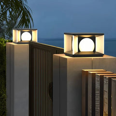 Lámpara sobremuro exterior solar LED negra IP65 moderna de jardín