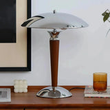 Lámpara de sobremesa de diseño mid-century en madera y metal