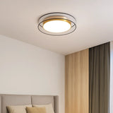 Lámpara de Techo LED Circular Moderna de Cobre para Dormitorio