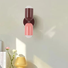 Aplique de pared bidireccional moderno en tono morandi para mesita de noche