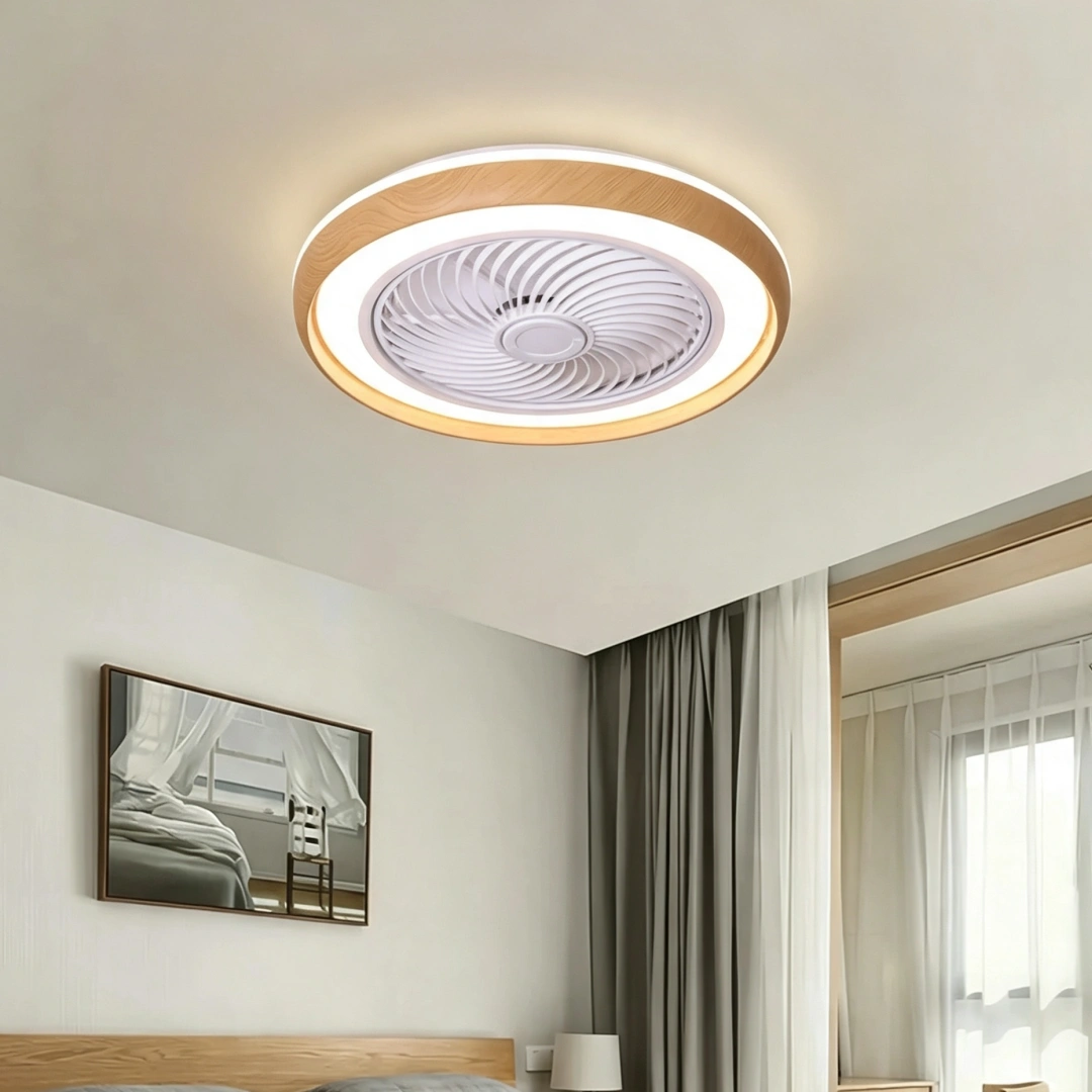 Ventilador de techo con luz silencioso sin aspas DC regulable Ø 50 cm para dormitorio