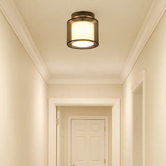 Lámpara de Techo LED Estilo Chino de Tela para Pasillos