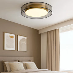 Lámpara de Techo LED Circular Moderna de Cobre para Dormitorio
