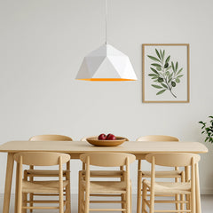 Lámpara colgante nórdica LED de metal acabado macaron para comedor
