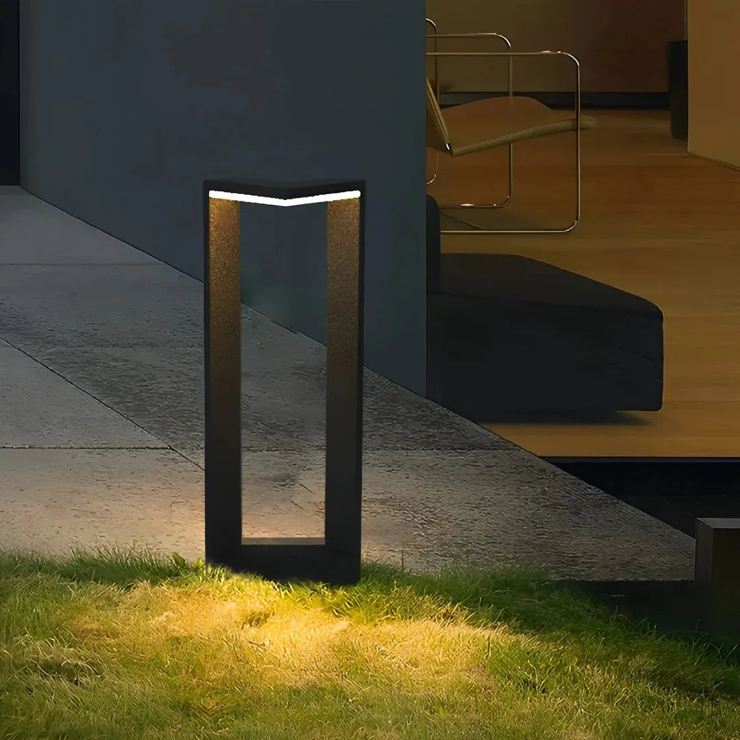 Baliza de jardin LED negra metal diseño moderno IP65