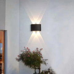 Aplique bidireccional para exterior LED IP65 moderno de metal negro
