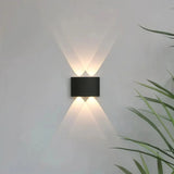 Aplique bidireccional para exterior LED IP65 moderno de metal negro
