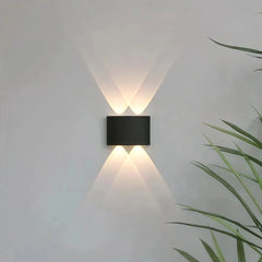 Aplique bidireccional para exterior LED IP65 moderno de metal negro