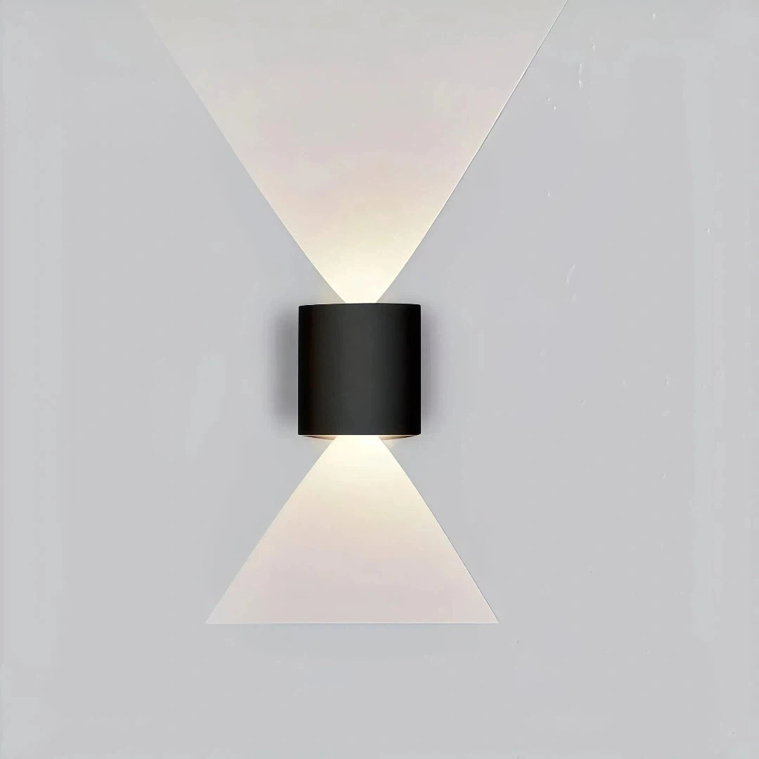 Aplique bidireccional para exterior LED IP65 moderno de metal negro