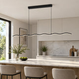 Lámpara colgante ondulada LED minimalista para isla de cocina