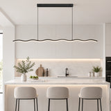 Lámpara colgante ondulada LED minimalista para isla de cocina