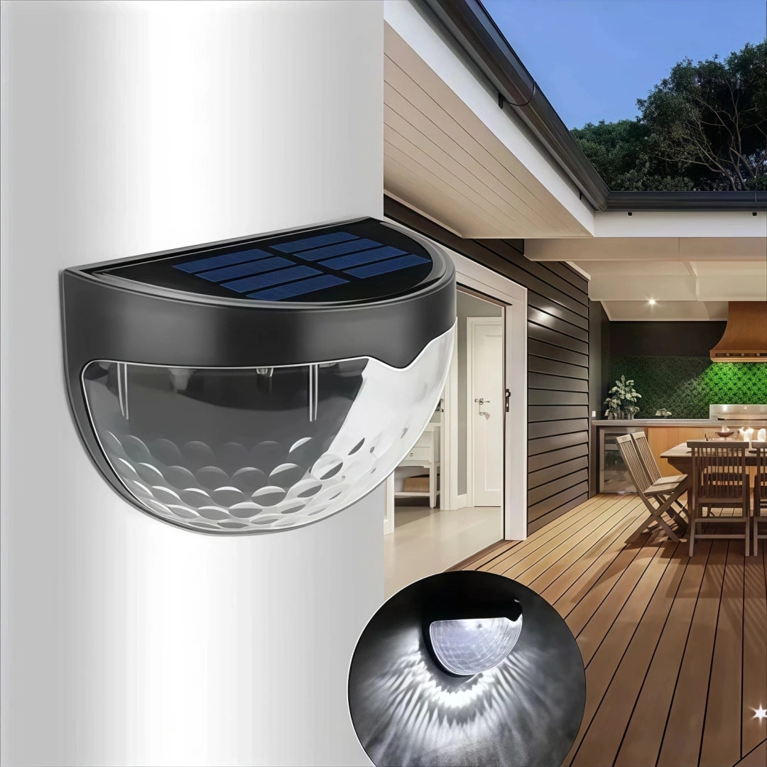Aplique solar de pared exterior LED IP65 moderno semicircular