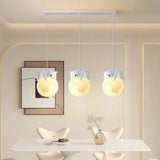 Lámpara colgante de tres luces LED infantil con diseño de osos y conejos para isla de cocina